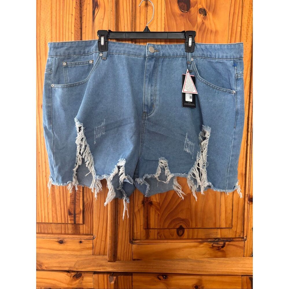 NWT Prettylittlething Distressed Denim Shorts